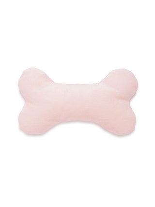 Bone-shaped plush pet toy for cats and dogs, soft and pink, perfect for playtime and cuddling.