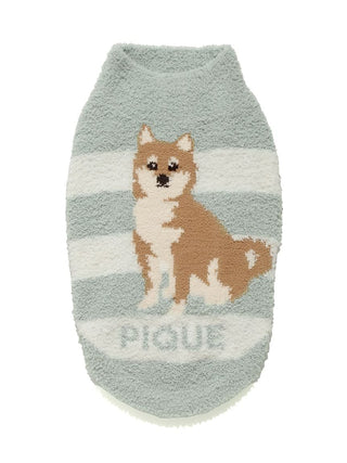 Light green Shiba Inu pet clothes by Gelato Pique USA, premium loungewear and sleepwear for cats and dogs, cozy design.