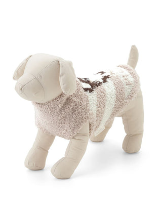 Beige baby Chihuahua pet clothes by CAT&DOG, premium loungewear and sleepwear, modeled on a plush dog toy from Gelato Pique USA.