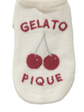 Cherry design pet clothes by Gelato Pique featuring red cherries and text embroidery on cream fabric for cats and dogs.