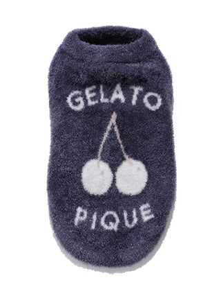 Cherry jacquard pet clothes by Gelato Pique, featuring embroidered cherries, suitable for cats and dogs.