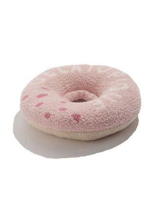 Cozy pink CAT & DOG donut neck pillow for pets by Gelato Pique USA, premium loungewear accessory.