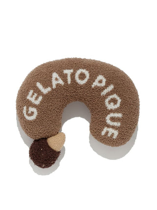 Premium loungewear and sleepwear brown ice motif pet pillow by Gelato Pique USA, curved shape with playful design, for pets.