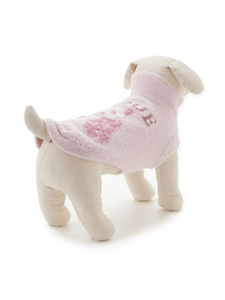 Pink high-neck pet pullover with panda jacquard by Gelato Pique USA, showcasing premium loungewear and sleepwear for cats and dogs.