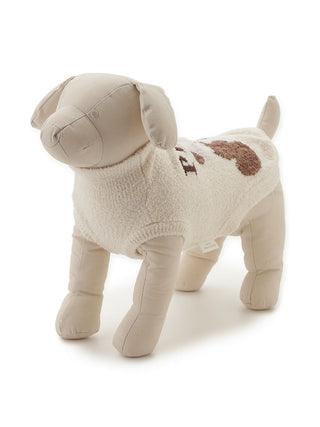 Beige Panda Jacquard High-neck Pet Sweater by Gelato Pique USA, perfect premium loungewear and sleepwear for cats and dogs.