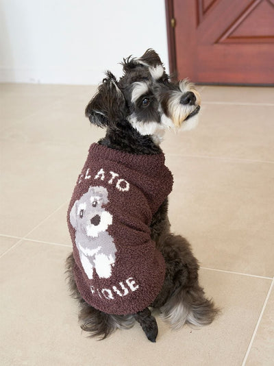 [CAT&DOG] Baby Moco Schnauzer Jacquard Pet Pullover gelato pique