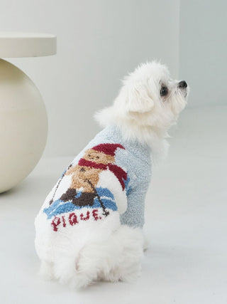 [HOLIDAY][CAT&DOG] Skiing Bear Jacquard Pet Pullover