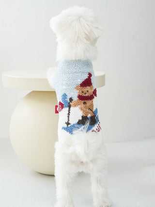 [HOLIDAY][CAT&DOG] Skiing Bear Jacquard Pet Pullover