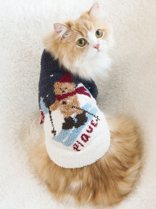 [HOLIDAY][CAT&DOG] Skiing Bear Jacquard Pet Pullover