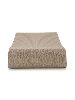 Beige textured cat pattern scratching board for cats, slim design, perfect for home use and gift giving.