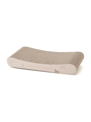 Beige cat pattern scratching board by Gelato Pique, slim design ideal for home decor and cat grooming.