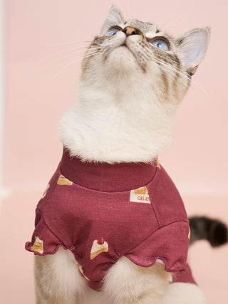 [CAT & DOG] Rayon Girly Motif Jacquard Pet Pullover - view 7