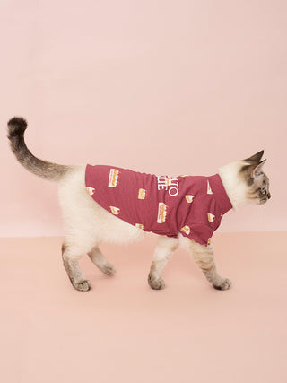 [CAT & DOG] Rayon Girly Motif Jacquard Pet Pullover - view 8