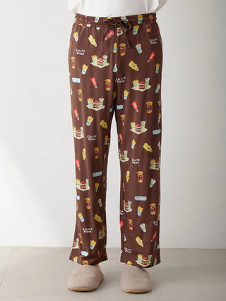 [Hirano Toshiyuki] Men's Hamburger Print Long Pants