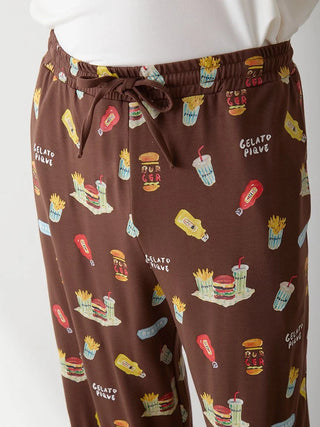 [Hirano Toshiyuki] Men's Hamburger Print Long Pants