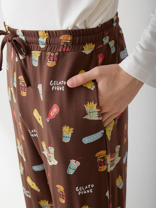 [Hirano Toshiyuki] Men's Hamburger Print Long Pants