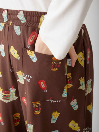 [Hirano Toshiyuki] Men's Hamburger Print Long Pants