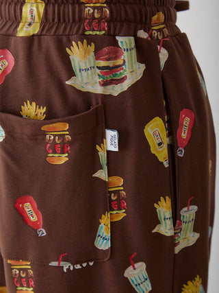 [Hirano Toshiyuki] Men's Hamburger Print Long Pants