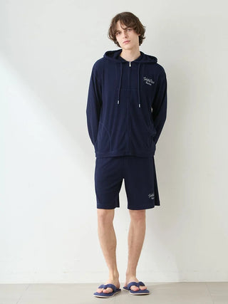 Men's Cool Rayon Pile Printed Logo Embroidered Shorts