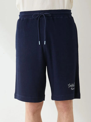 Men's Cool Rayon Pile Printed Logo Embroidered Shorts