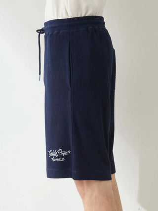 Men's Cool Rayon Pile Printed Logo Embroidered Shorts