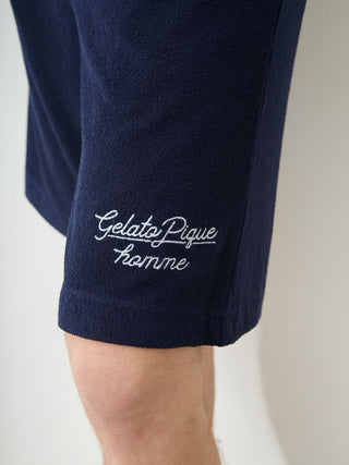 Men's Cool Rayon Pile Printed Logo Embroidered Shorts