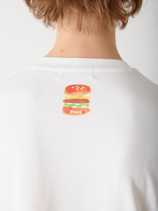 [Hirano Toshiyuki] Men's Hamburger One-point Print Long-sleeved T-shirt