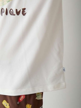 [Hirano Toshiyuki] Men's Hamburger One-point Print Long-sleeved T-shirt