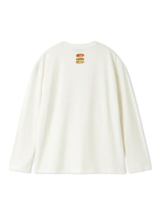 [Hirano Toshiyuki] Men's Hamburger One-point Print Long-sleeved T-shirt