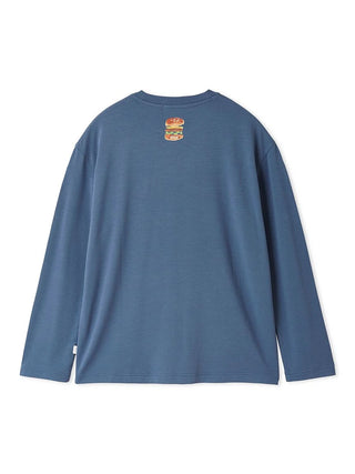 [Hirano Toshiyuki] Men's Hamburger One-point Print Long-sleeved T-shirt