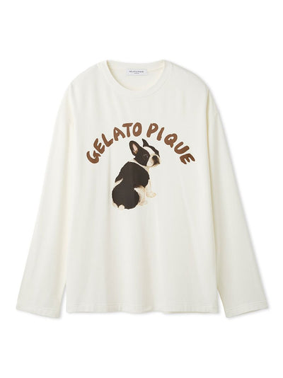 Men's DOG One-Point Print Long T-Shirt gelato pique