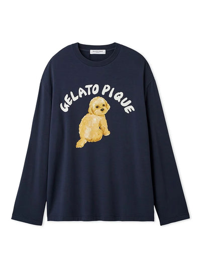 Men's DOG One-Point Print Long T-Shirt gelato pique