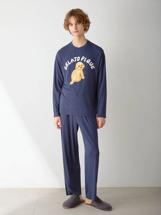 Men's DOG One-Point Print Long T-Shirt