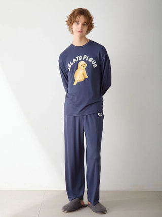 Men's DOG One-Point Print Long T-Shirt