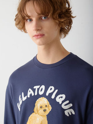 Men's DOG One-Point Print Long T-Shirt