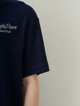 Men's Cool Rayon Pile Printed Logo Embroidered Pullover