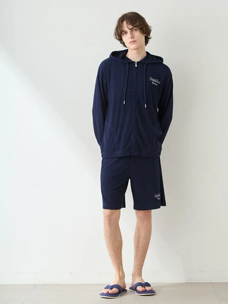 Men's Cool Rayon Pile Printed Logo Embroidered Hoodie