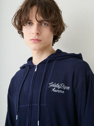 Men's Cool Rayon Pile Printed Logo Embroidered Hoodie