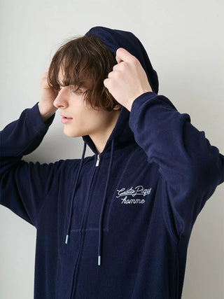 Men's Cool Rayon Pile Printed Logo Embroidered Hoodie