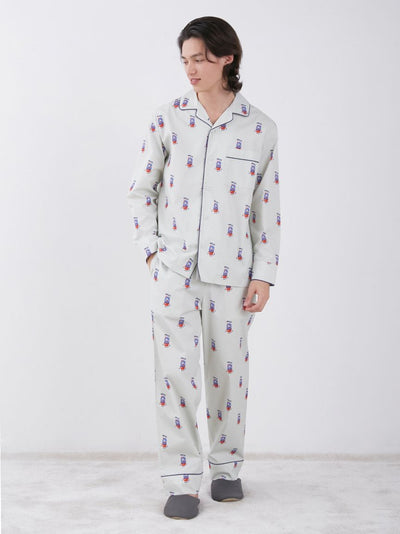 KAZUSA MATSUYAMA Monster Pattern Long Sleeve Sleep Shirt gelato pique