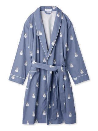Sleep Bear Pattern Lounge Robes in blue, Luxury Loungewear Men's Robes at Gelato Pique USA