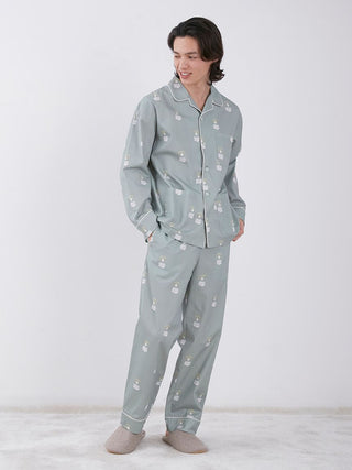 Sleep Bear Pattern Long Sleeve Sleepwear in blue, Men's Loungewear long sleeve sleepwear at Gelato Pique USA