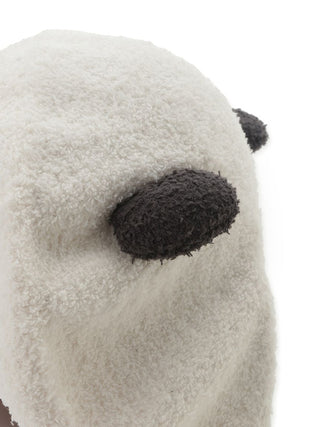 MENS Baby Moco Panda Water-Absorbing Hair Bonnet by Gelato Pique USA, white and black, cozy premium loungewear and sleepwear.