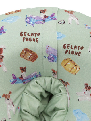 [Hirano Toshiyuki] Men's Cool Rayon Plane Dog Printed Neck Pillow - view 6