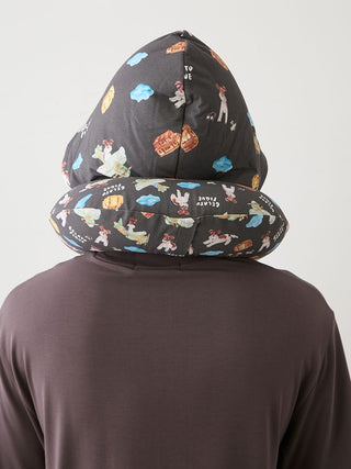[Hirano Toshiyuki] Men's Cool Rayon Plane Dog Printed Neck Pillow - view 9