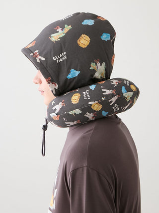 [Hirano Toshiyuki] Men's Cool Rayon Plane Dog Printed Neck Pillow - view 10