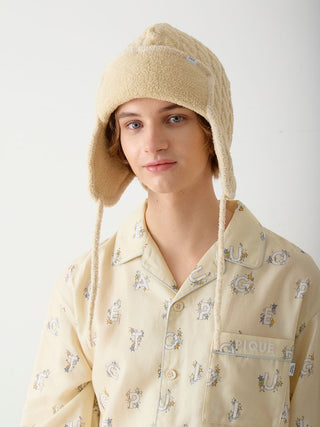 Men's Melange ear flap hat