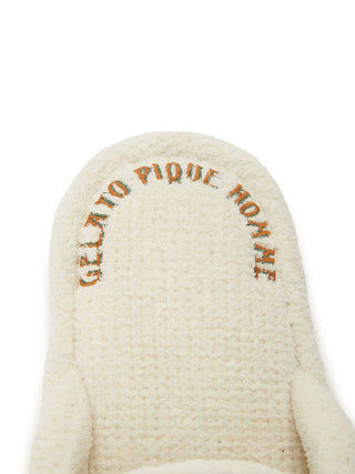 Airm moco Sleep Bear Fuzzy Bedroom Shoes in cream, Women's Lounge Room Slippers, Bedroom Slippers, Indoor Slippers at Gelato Pique USA