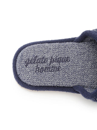 MEN'S Gingham Check Jacquard Bedroom Indoor Slip On Shoes in NAVY, Men's Lounge Room Slippers, Bedroom Slippers, Indoor Slippers at Gelato Pique USA.