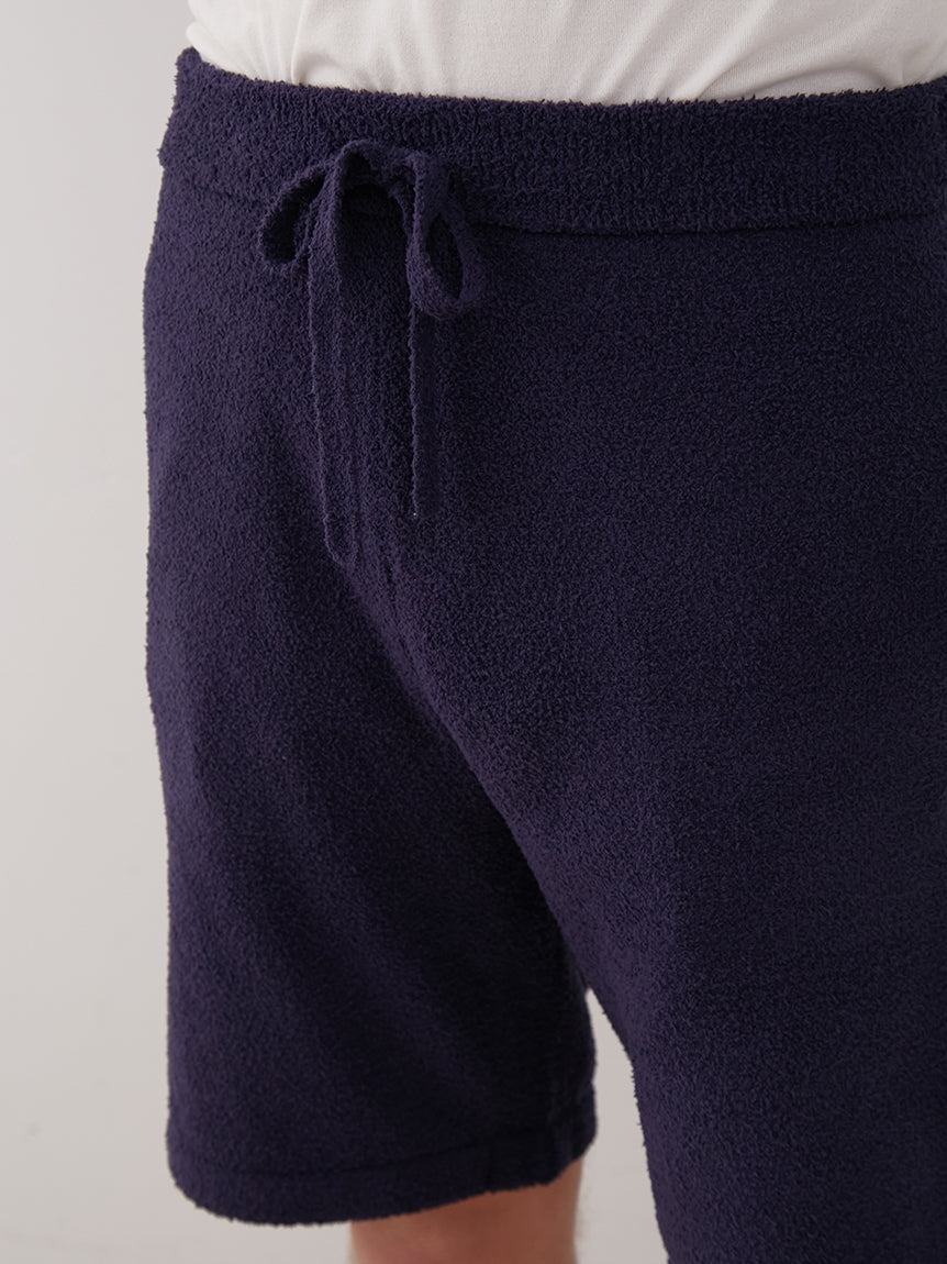 KOUSUKE SHIMIZU Men's Air Moco Lounge Shorts in navy, Men's Loungewear Shorts at Gelato Pique USA.